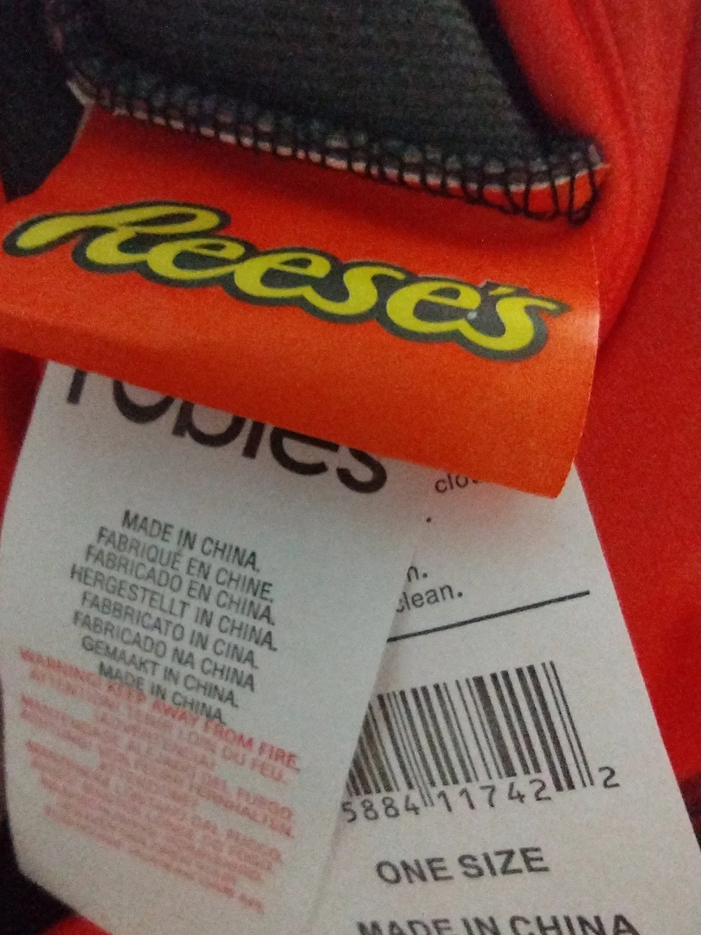 Reese's Peanut Butter Cup Costume - Bright Orange Candy Logo